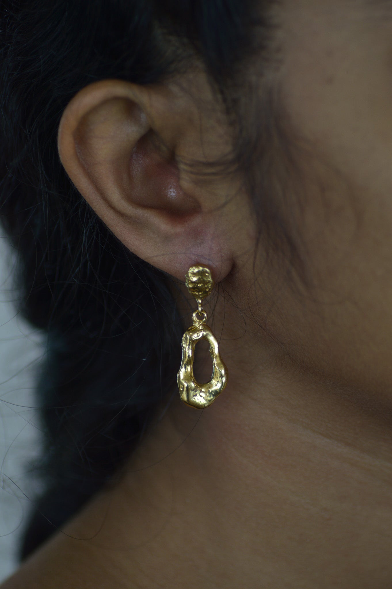 Moma Liquid Brass Earring