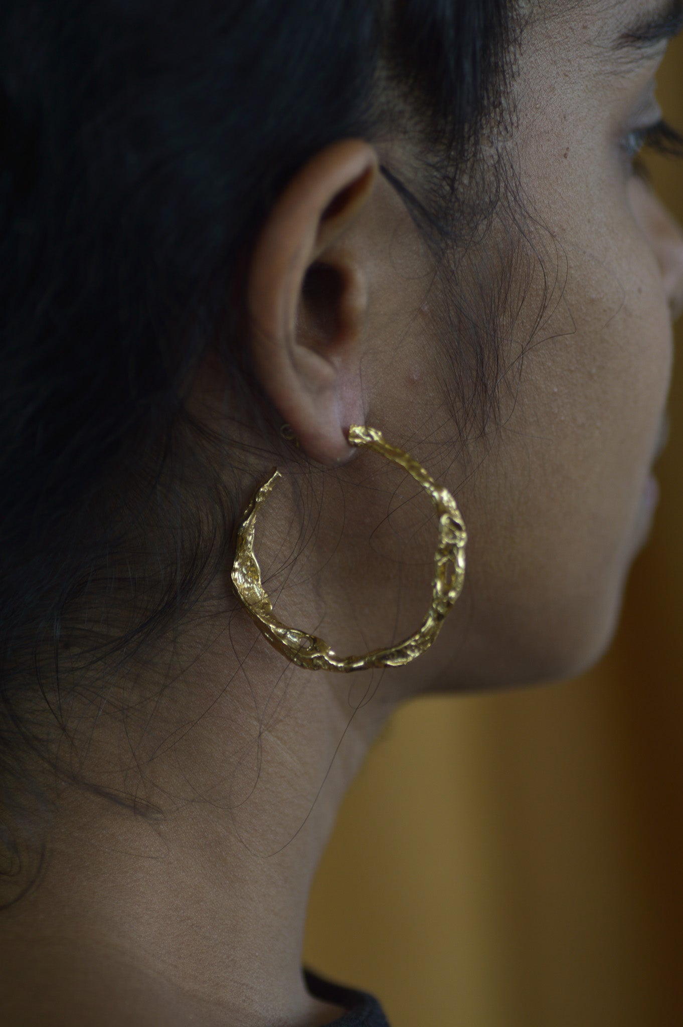 Lava Drip Brass Hoops