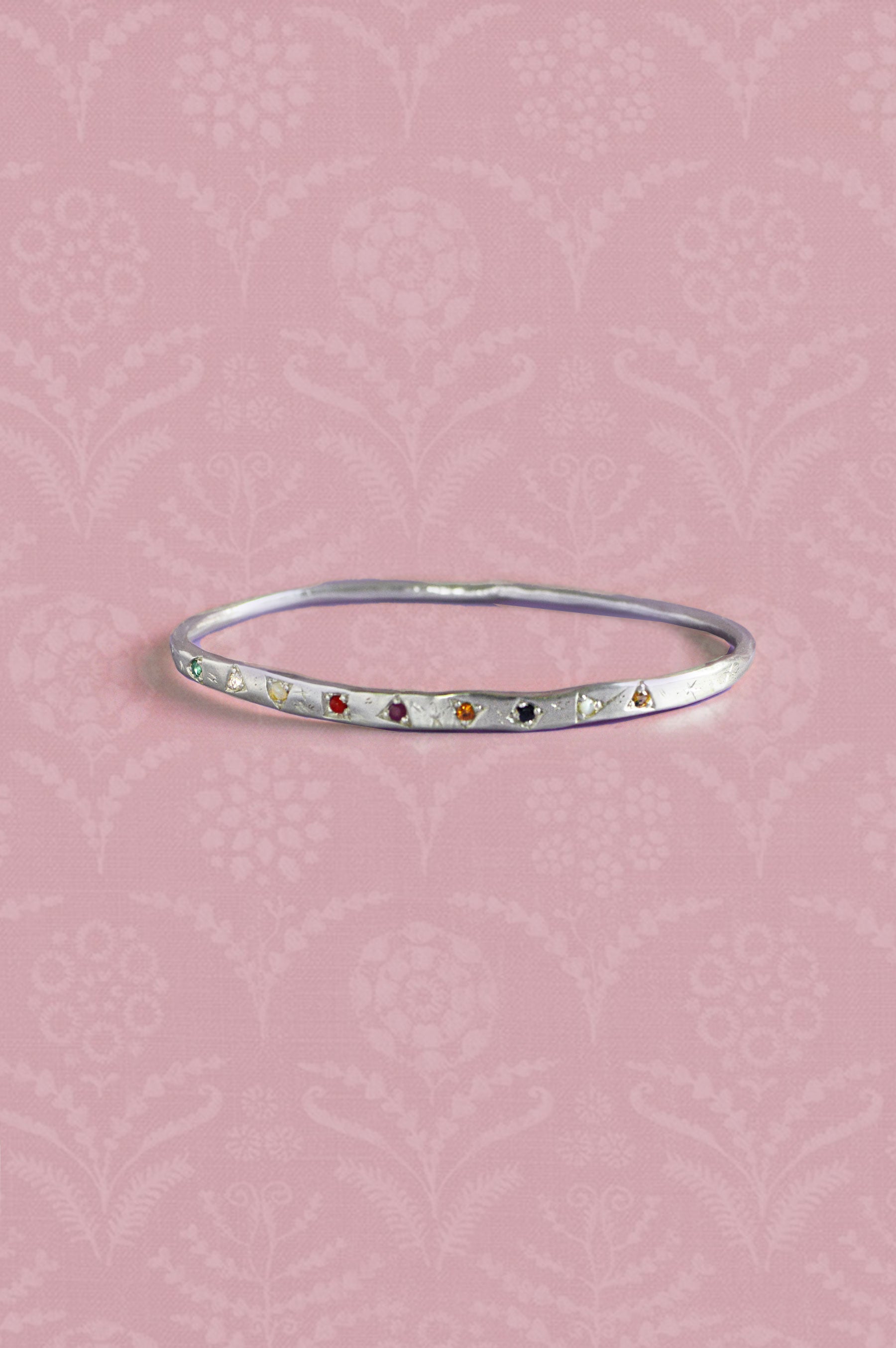 Navaratna Silver Bangle