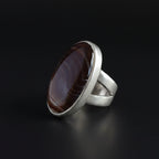 Brown Agate Silver Ring