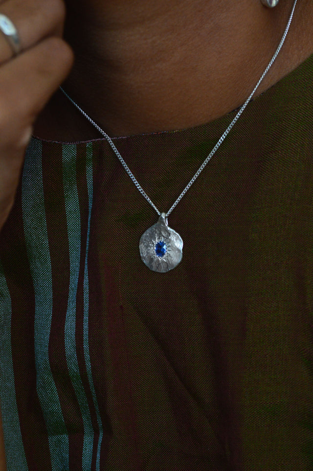 Ira Blue Sapphire Silver Pendant