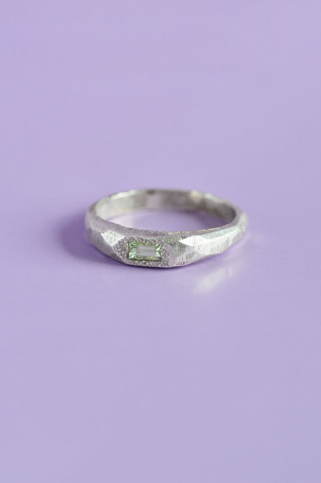 Cleo Green Sapphire Silver Ring