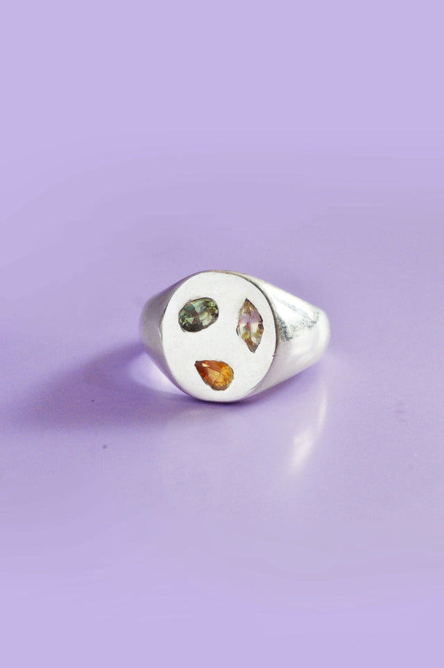 Pickles Sapphire Large Silver Signet 320-1
