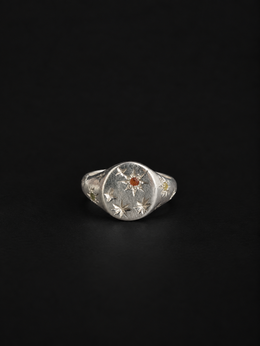 Starry Signet - Yellow Sapphire, Orange Sapphire, Green Sapphire - 2134-5