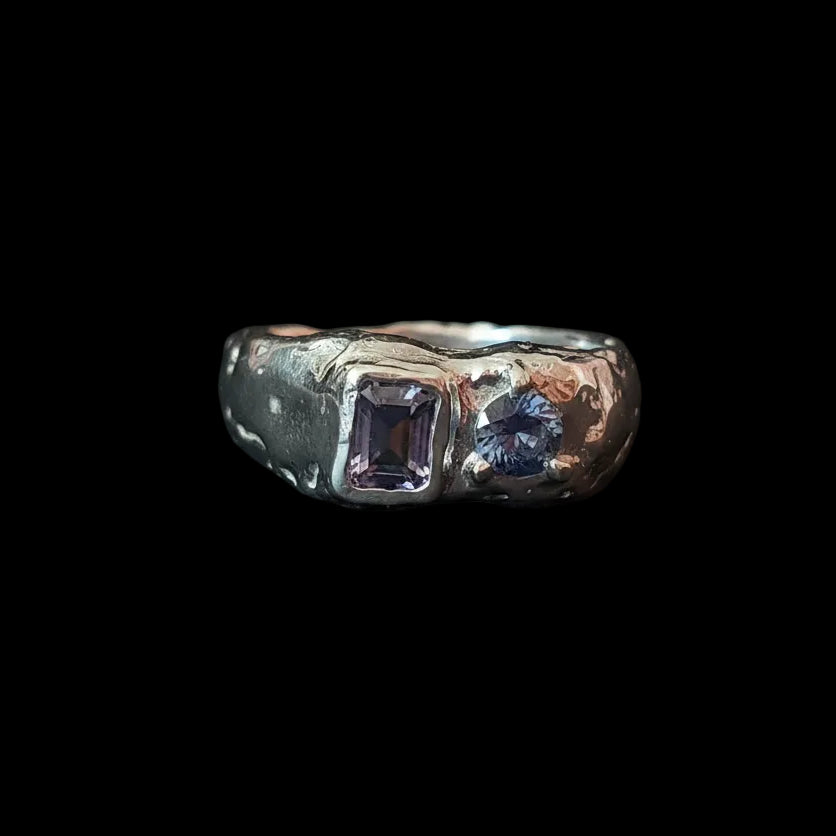 Duet Silver Ring | Purple & Blue Spinel 2222-10
