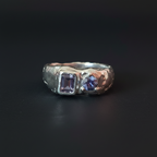 Duet Silver Ring | Purple & Blue Spinel 2222-10