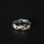 Liquid Gem Silver Band | Amethyst & White Sapphire 1587-8