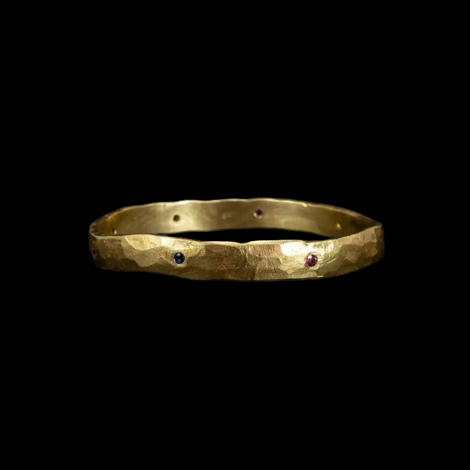 Pickle Brass Bangle | Amethyst, Emerald, Blue, Purple, Pink & Orange Sapphire 1782-1