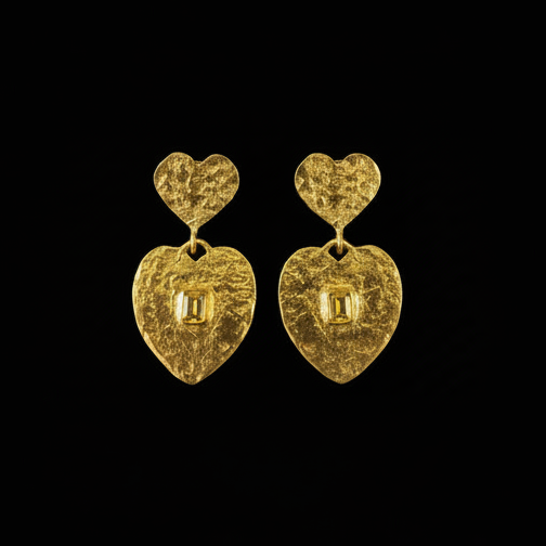 Love In Bloom Brass Earrings | Yellow Zircon 2076-01