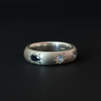 Ceres Silver Band | Blue Sapphire, Moonstone, Spinel & Yellow Tourmaline 2230-1
