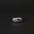 Duet Silver Ring | Purple & Blue Spinel 2222-1