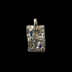 Talisman Ingot Silver Pendant | Blue Topaz, Green Tourmaline, Green & Purple Sapphire 1823-1