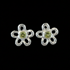 Mala Silver Stud Earrings | Peridot 1933