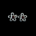 Mala Silver Stud Earrings | Garnet 1933