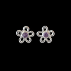 Mala Silver Stud Earrings | Amethyst 1933