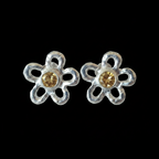Mala Silver Stud Earrings | Citrine 1933