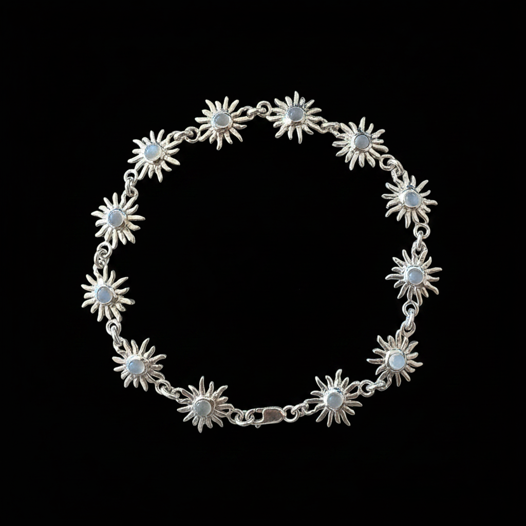 Sunflower Bracelet Silver | Moonstone 2028-1