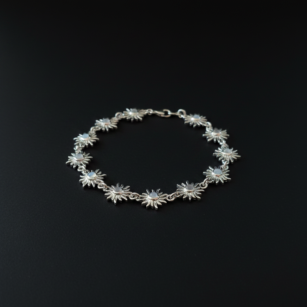 Sunflower Bracelet Silver | Moonstone 2028-1
