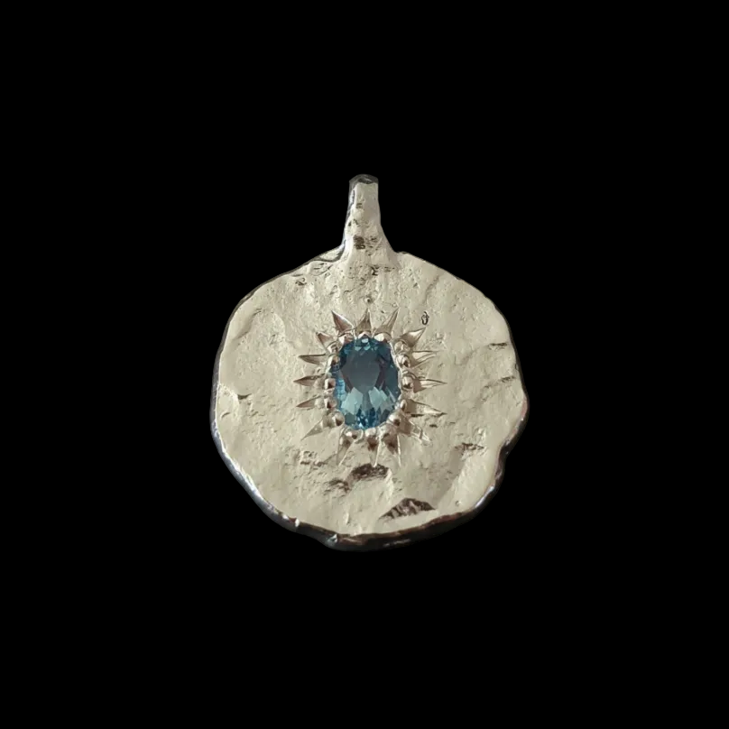 Ira Silver Pendant | Blue Topaz 2132