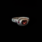 Poet Silver Ring | Garnet, Ruby & White Sapphire 2217-2
