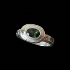 Poet Silver Ring | Green Zircon, Peridot, Orange & Green Sapphire 2217-3