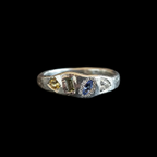 Dancer Silver Ring | Aquamarine, Blue, Green & Yellow Sapphire 2223-10