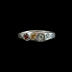 Dancer Silver Ring | Garnet, Aquamarine, Yellow & Green Sapphire 2223-3
