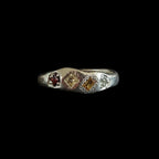 Dancer Silver Ring | Garnet, Aquamarine, Green & Yellow Sapphire 2223-5