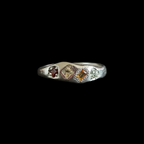 Dancer Silver Ring | Garnet, Aquamarine, Green & Yellow Sapphire 2223-5