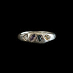 Dancer Silver Ring | Aquamarine, Green, Blue & Yellow Sapphire 2223-8