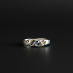 Dancer Silver Ring | Aquamarine, Green, Blue & Yellow Sapphire 2223-8