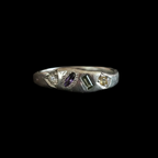 Dancer Silver Ring | Aquamarine, Green, Blue & Yellow Sapphire 2223-7