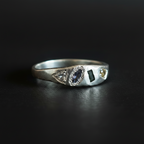 Dancer Silver Ring | Aquamarine, Blue, Green & Yellow Sapphire 2223-10