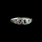 Dancer Silver Ring | Aquamarine, Blue, Green & Yellow Sapphire 2223-10