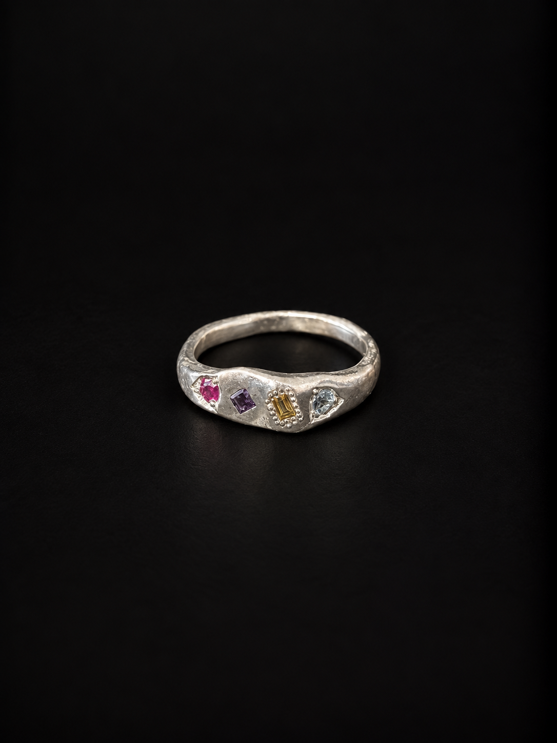 Dancer Ring - Ruby, Amethyst, Yellow Sapphire, Aquamarine - 2264-5