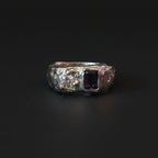 Duet Silver Ring | Purple Spinel & White Sapphire 2222-2