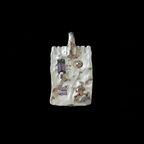 Talisman Ingot Silver Pendant | Amethyst, Pink Tourmaline, Pink & Orange Sapphire 1823-2