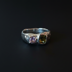 Duet Silver Ring | Pink Sapphire & Green Tourmaline 2047-2