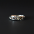 Dancer Silver Ring | Green Tourmaline, White & Brown Sapphire 2103-2
