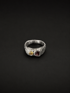 Duet Silver Ring | Yellow Sapphire & Red Garnet 2274-8