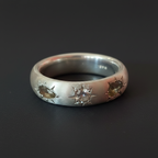 Ceres Silver Band | Green Tourmaline, Yellow, White & Blue Sapphire 2230-7