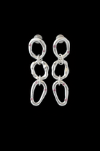 Nova Chain Silver Earrings | Pink Sapphire 1865-3