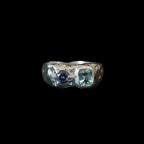 Duet Silver Ring | Blue Sapphire & Aquamarine 2047-3