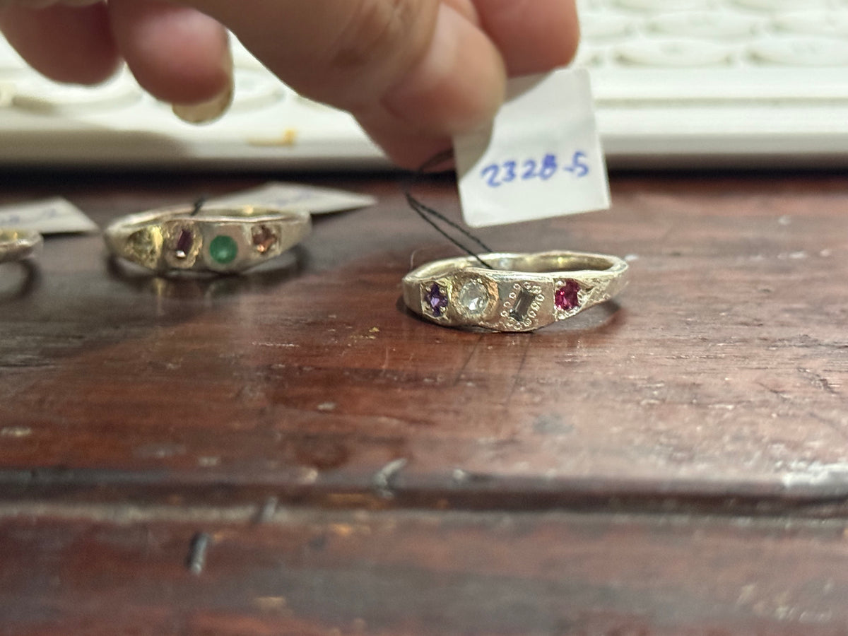 Dancer Silver Ring | Ruby, Sapphire, Amethyst & Aquamarine 2328-5