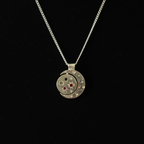 Pocket Galaxy Silver Necklace - Blue,Pink Sapphire & Garnet 1889-4