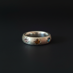 Ceres Silver Band | White Sapphire, Green Spinel, Yellow & Pink Tourmaline 2230-4