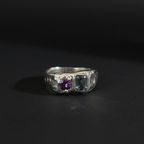 Duet Silver Ring | Amethyst & Blue Spinel 2222-4