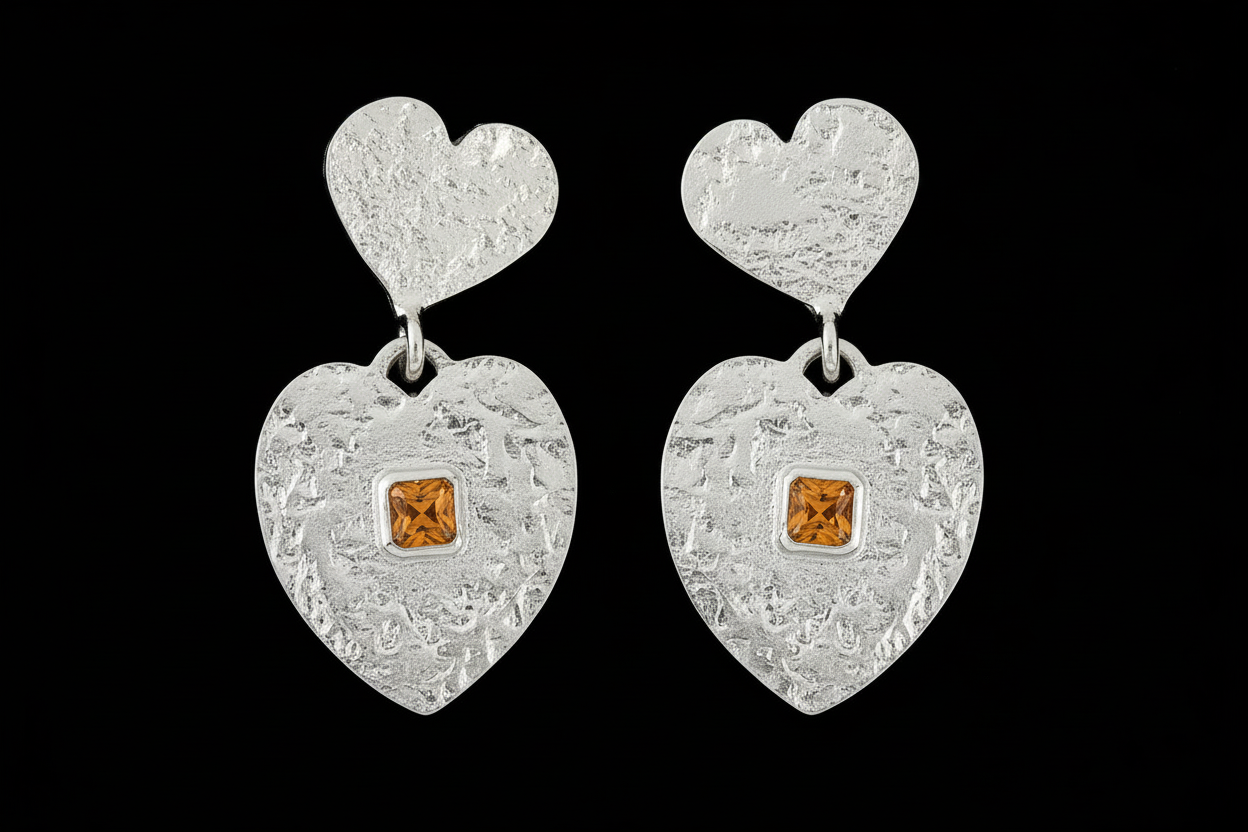 Love In Bloom Silver Earrings - Zircon