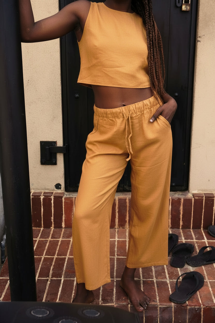 Veralu Flow Trousers | Natural Linen