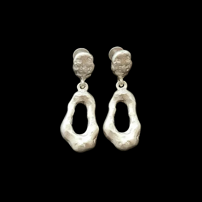 Moma Liquid Plain Earrings | Sterling Silver